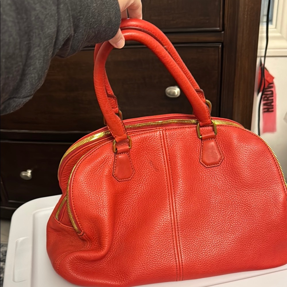 J. Crew Red Leather Handbag